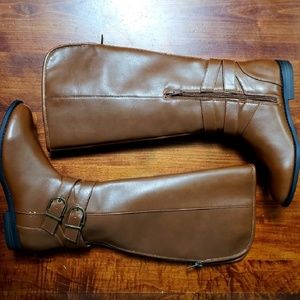 Brown Boots with Buckle Detail New!